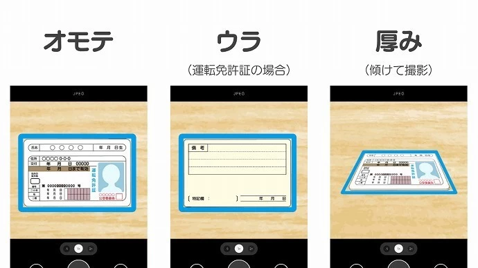 本人確認書類のオモテ・ウラ・厚み