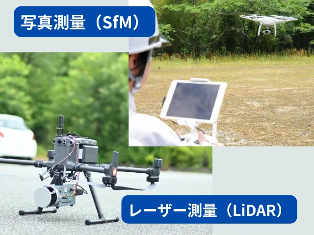 ドローン測量の主な測量方式